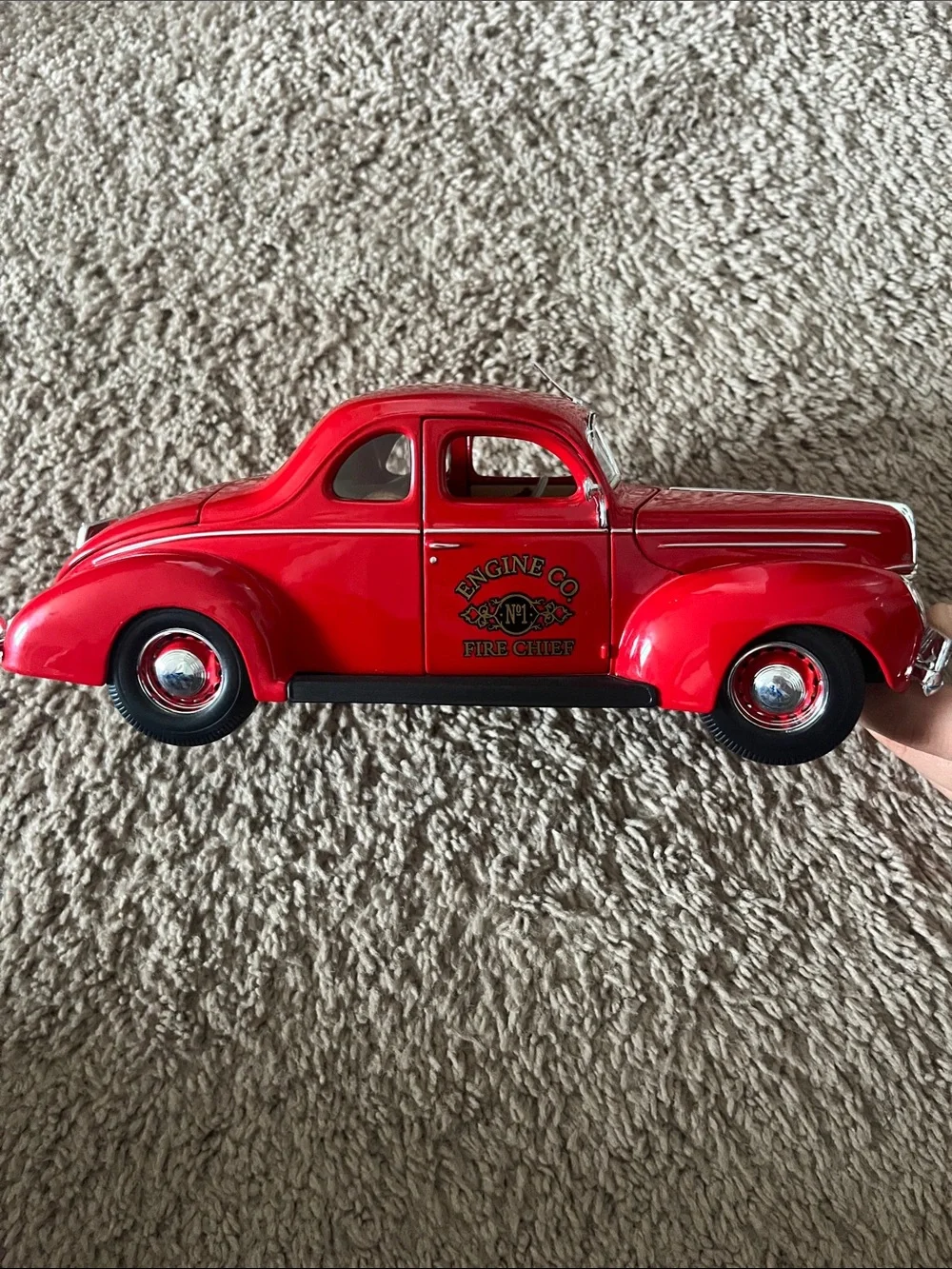 Red Fire Chief Vintage-Style Toy Car for Kids - Engine Co. Design